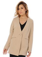 ノーカラージャケット/BLACK