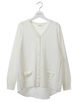 バックシャツニットカーディガン/WHT