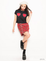 バックルタータンチェックミニスカート/RED