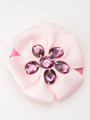 ビジューリボンのヘアクリップ/ライトピンク