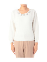 ビジュー使いリップル編みニット/ピンク(072)