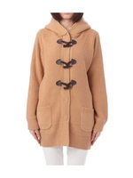 フード付きダッフルニットカーディガン/キャメル(041)