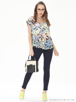 フラワーシフォンTOPS/BLK