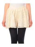 フラワーレースキュロットパンツ/ホワイト(002)