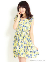 【新色登場】プリーツシフォンワンピース【Summer】/アイボリー