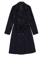 ベーシックロングトレンチコート/ネイビー