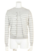 ボトルネックボーダーアンサンブル/ライトグレー