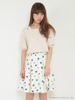 ミニフラワースカート/オフホワイト