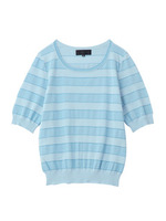 ラメボーダーニット/ホワイト(001)