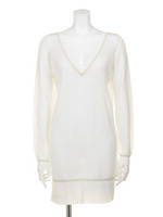 ラメラインメッシュニット/イエロー