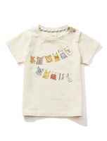 ランドリープリントbabyTシャツ/OWHT