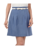 リボンベルトタックスカート/ブルー(092)