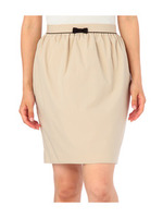 リボン付きギャザースカート/ベージュ系(051)