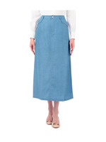 リヨセルコットンデニムロングスカート/ブルー系(092)