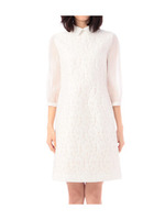 レースシルエット切り替えワンピース/ホワイト(402)