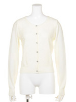 レースレイヤードカーディガン/コン