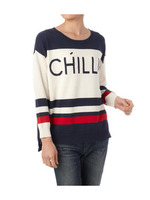 ロゴボーダーチュニックニット/グレー(512)