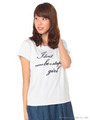 ロゴラインストーンTシャツ/ブルー