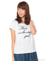 ロゴラインストーンTシャツ/ブルー