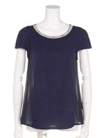 ワッフルビジューチュニックP/O/ブルー