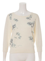 花プリント7分P/O/イエロー