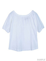 衿タックフリルTOPS/ホワイト