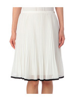 消しプリーツ裾配色スカート/ホワイト(005)