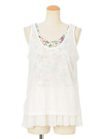 無地タンク×花柄タンクセット/オフホワイト