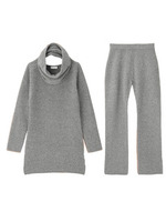 杢調ニットセットアップ/ブラウン(042)