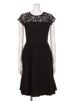 【LADY】レースプリーツフレアワンピース/アイボリー