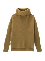 オフタートルネックカシミヤニット/オリーブグリーン(026)