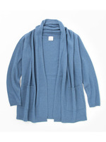 カシミヤ混 ショールカーディガン ウィメンズ/ブルー系(092)