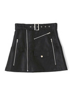 フェイクレザーライダーススカート/ピンク