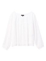 レーシーピンタックシフォンブラウス/ホワイト(001)