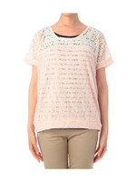 肩レースあぜプルオーバー×タンクトップSET/オレンジ系(066)