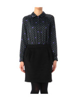 小紋柄ドッキングワンピース/ブラック(519)