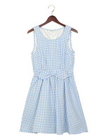 L90ウエストリボンギンガムチェック／OP/クロ/ギンガム