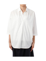 スキッパーハーフプラケット七分袖シャツ/ホワイト(303)