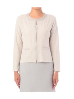 ノーカラージャージコンパクトジャケット/ベージュ系(052)