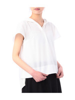 ビッグフードつきテールカットブラウス/オフホワイト(003)