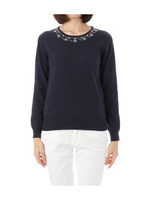 フラワーパールニット/ネイビー(093)