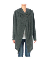 ポンチョ風ニットソーパーカ/グレー系(093)