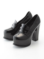 エナメルパンプス/ブラック