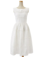 ハシゴキリカエワンピース/ホワイト