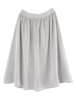 光沢フレアスカート/グレー