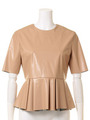【GREED】Dual Face Peplum Blouse/BEIGE