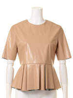 【GREED】Dual Face Peplum Blouse/BEIGE