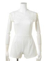 【GYDA】BACKレースロンパース/オフホワイト