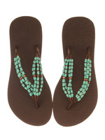 【PLV】RICE WOOD BEADS SANDAL/TURQUISE
