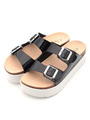 【SONIA.C】PATENT DOUBLE SOLE SANDAL/NERO/BIANCO